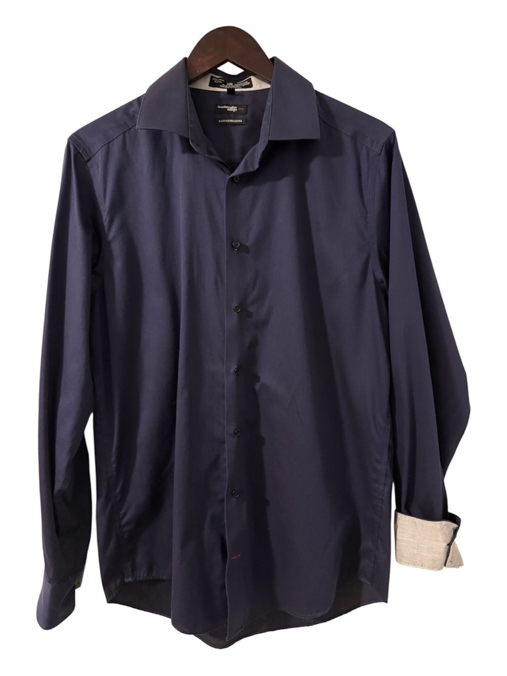 Le Chevalier Design Men’s Navy Non-Iron Dress Shirt 100% Cotton Size 16